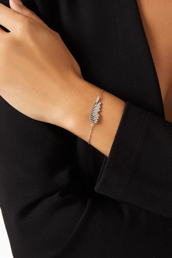 Mini Wings Rising Diamond Bracelet in 18kt White Gold