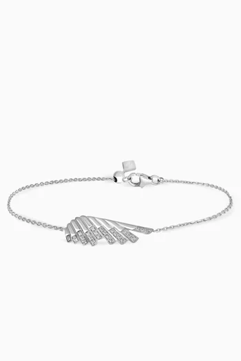 Mini Wings Rising Diamond Bracelet in 18kt White Gold