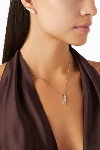 Mini Wings Rising Diamond Pendant Necklace in 18kt Yellow Gold