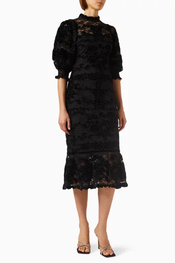 Evita Embroidered Lace Dress