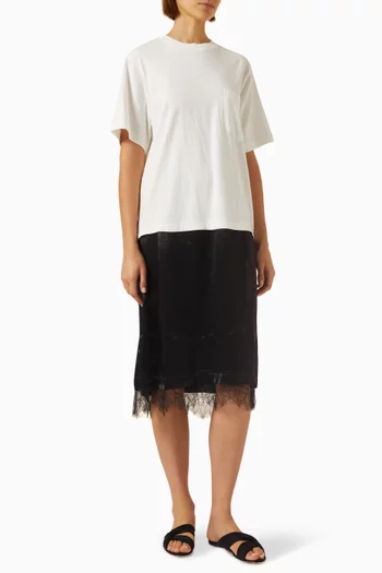 Lorraine Lace Combo T-shirt Dress in Cotton