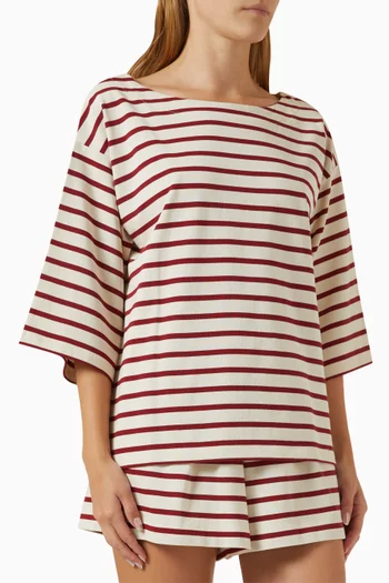 Arlo Striped Oversized T-shirt in Cotton-jersey