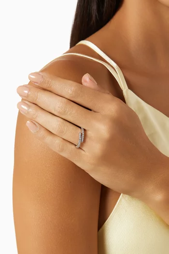 Pave Single Wrap Ring in Silver-plated Brass