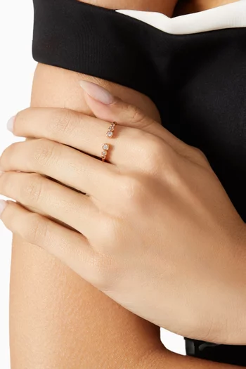 خاتم مفتوح نحاس مطلي بلون ذهبي وردي