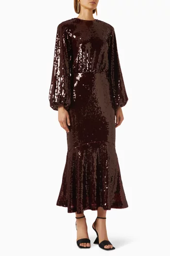 Billia Maxi Dress in Sequin