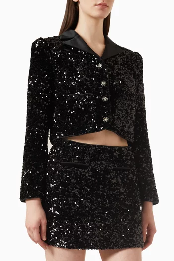 Cropped Jacket in Sequin