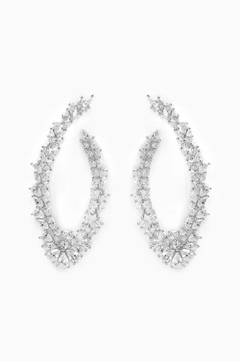 Pear Marquis Earrings in Rhodium-plated Brass