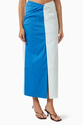 Azul Twist Midi Skirt in Cotton Blend