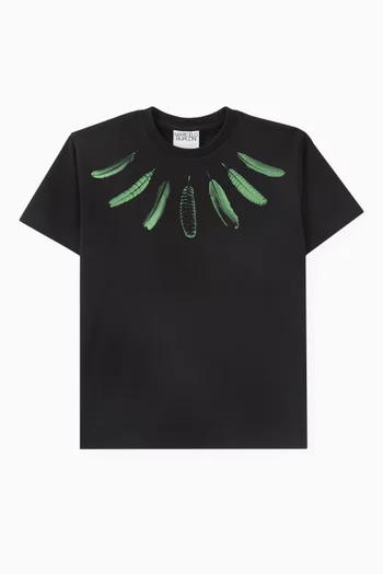 Collar Feathers T-shirt in Cotton-jersey