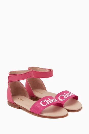 Logo-print Sandals in Leather
