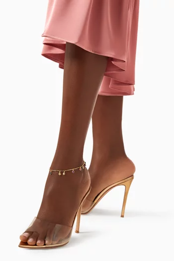 Mini Bezel Drip Drop Anklet in Gold-plated Brass
