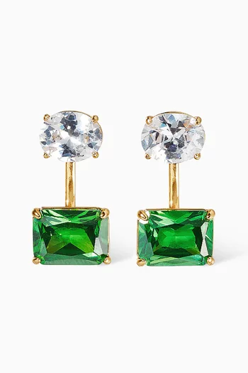 Emerald City Float Earrings in Gold-plated Brass