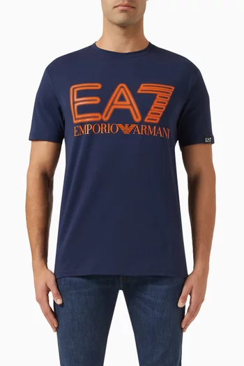 EA7 Macro Train Logo Series T-Shirt in Cotton-blend