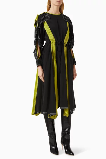 Panelled Dress in Silk-crepe
