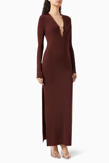 Helios Ring Maxi Dress in Viscose-jersey