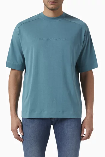 Puffed-logo T-shirt in Cotton-jersey