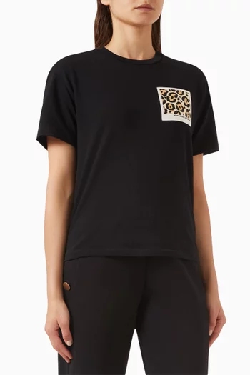 Leopard Patch T-shirt in Cotton