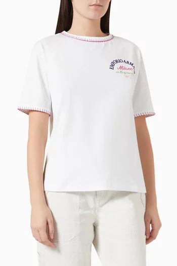 Logo Embroidered T-shirt in Organic Cotton