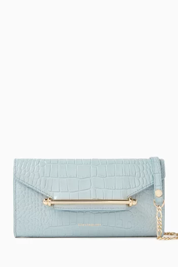 Multrees Chain Wallet in Croc-embossed Leather