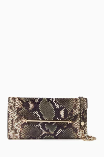 Multrees Chain Wallet in Snake-embossed Leather