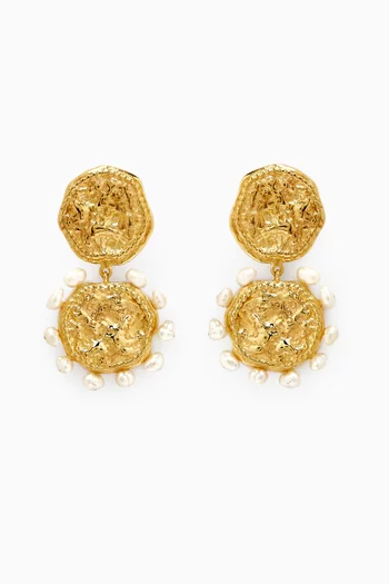Feminine Waves Earrings in 18kt Gold-plated Brass