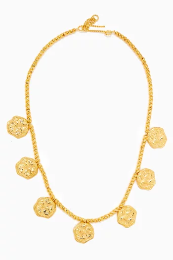 Feminine Waves Necklace in 18kt Gold-plated Brass