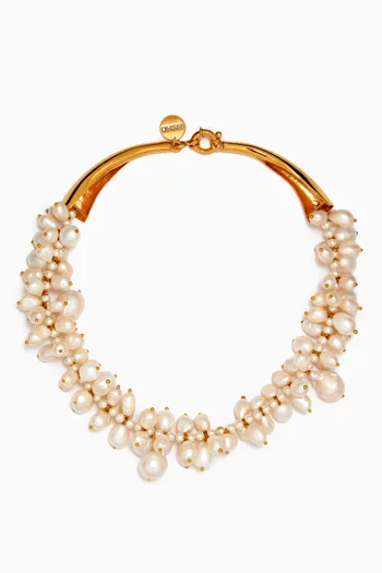 Marina Pearl Choker in 22kt Gold-plated Bronze