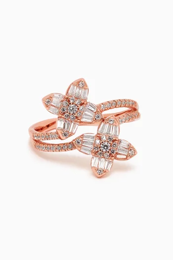 Flower Ring in Rose Gold-plated Sterling Silver