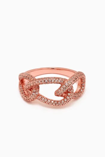 Chain Link Ring in Rose Gold-plated Sterling Silver