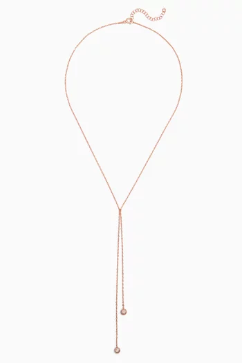 Lariat Stone Necklace in Rose Gold-plated Sterling Silver