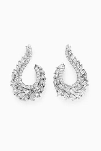 Crystal Stud Earrings in Sterling Silver