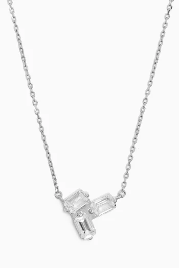 Cluster Crystal Necklace in Sterling Silver