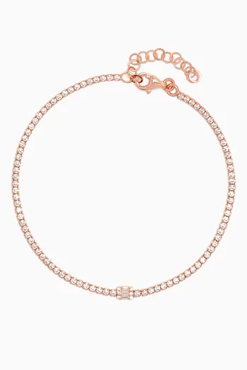 Stone Bracelet in Rose Gold-plated Sterling Silver