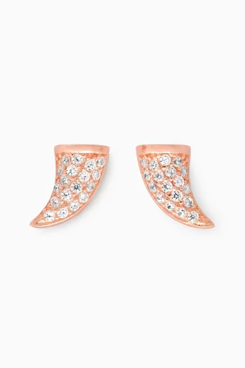 Triangle Stone Stud Earrings in Rose Gold-plated Sterling Silver