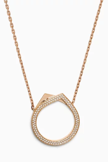 Antifer Pavé Diamond Long Necklace in 18kt Rose Gold
