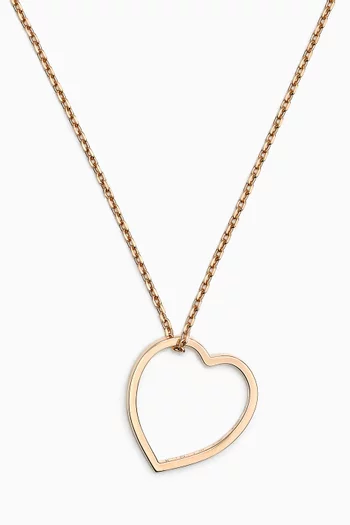 Antifer Heart Long Necklace in 18kt Rose Gold