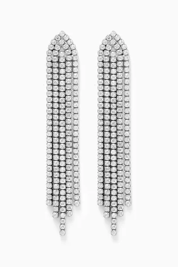 Crystal Fringe Earrings in Sterling Silver