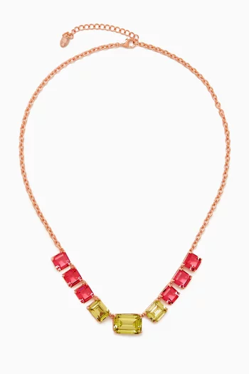 Chunky Emerald-cut Necklace in Gold-vermeil