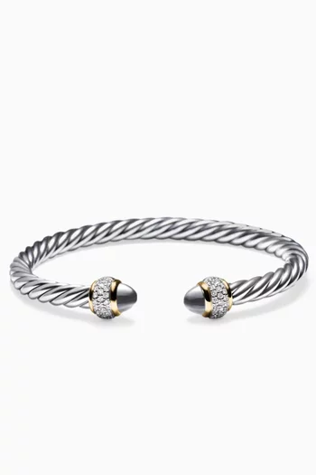 Cable Diamond Bracelet in 18kt Gold & Sterling Silver