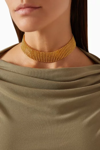 Power Choker Necklace in 24kt Gold-plated Brass