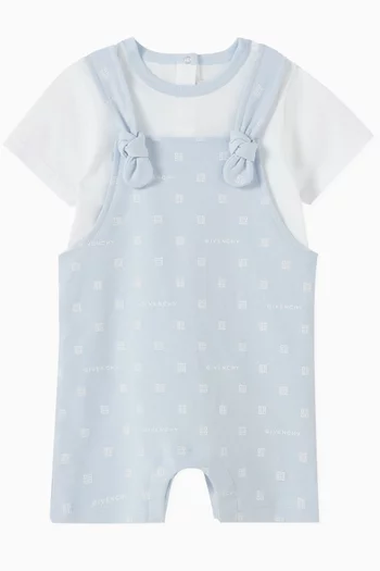 Logo-print Dungarees in Cotton