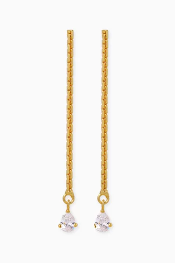 Nubia Box Chain Earrings in 24kt Gold-plated Brass