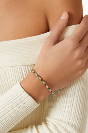 Serpenti Viper Diamonds & Malachite Bracelet in 18kt Rose Gold