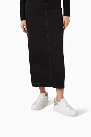 Diamond Maxi Embellished Sneakers in Leather