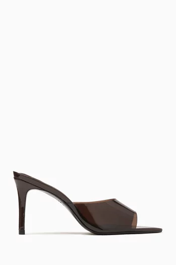 Bella 80 Mule Sandals in PVC & Patent Leather