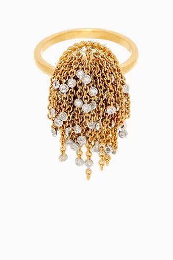 Pompom Diamond Ring in 18kt Yellow Gold
