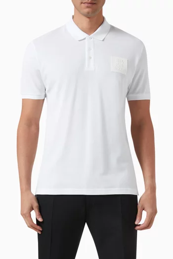 Logo Polo Shirt in Piqué Cotton