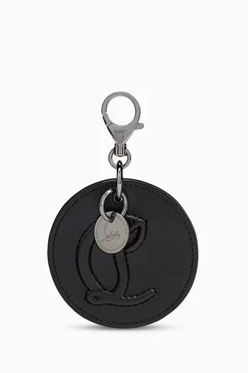 CL Logo Round Bag Charm in Leather