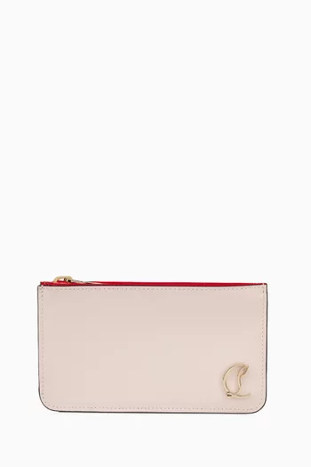 Loubi 54 Zipped Card Holder in Patent Leather