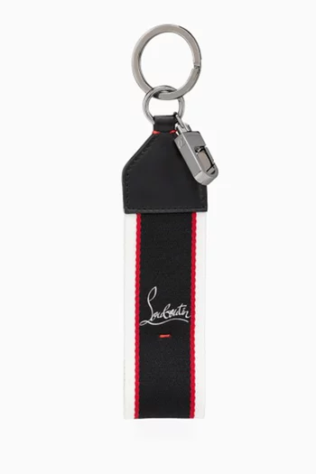 F.A.V. Key Ring in Calf Leather & Fabric